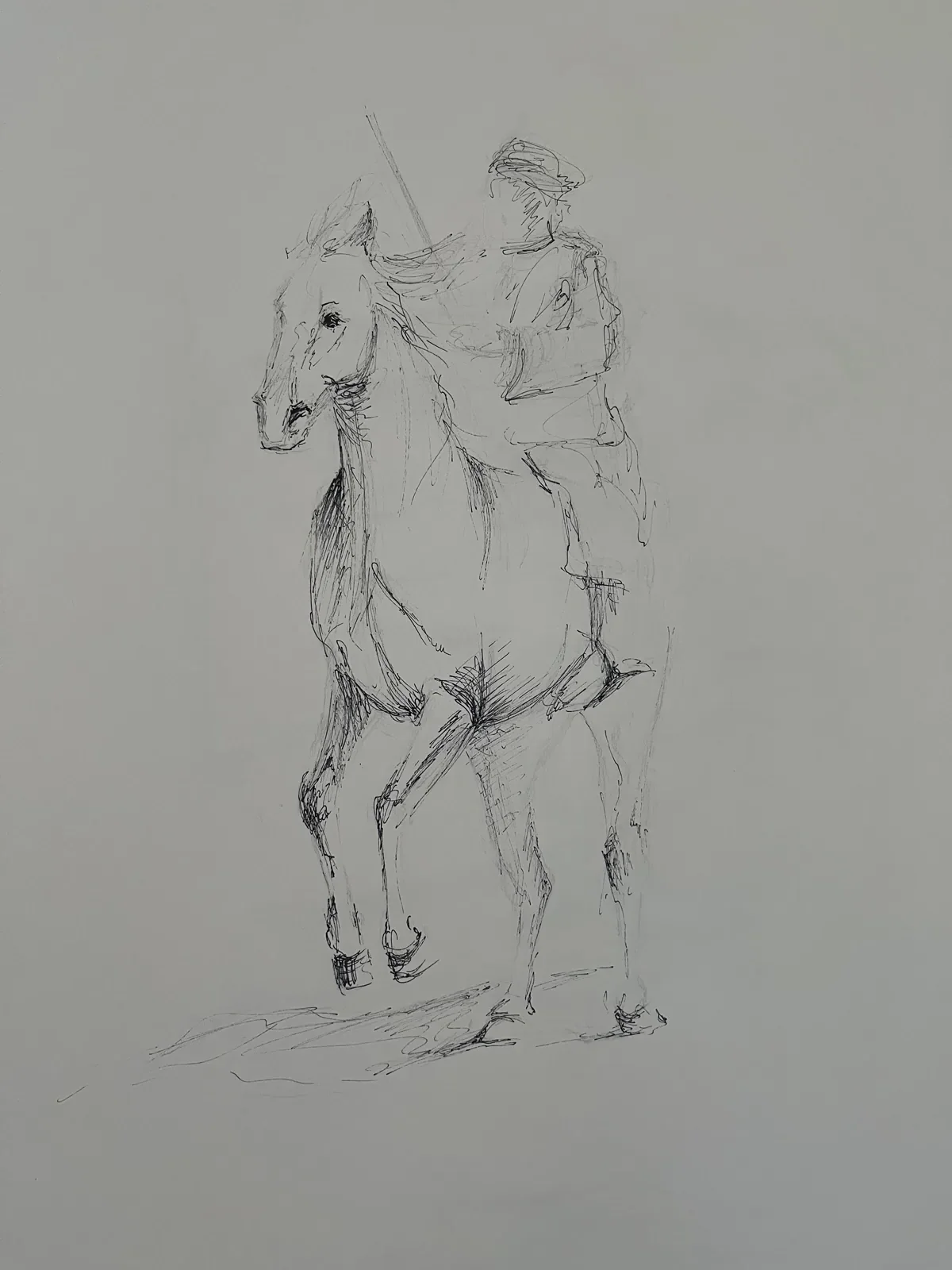 Cavalier de Fantasia, feutre sur papier