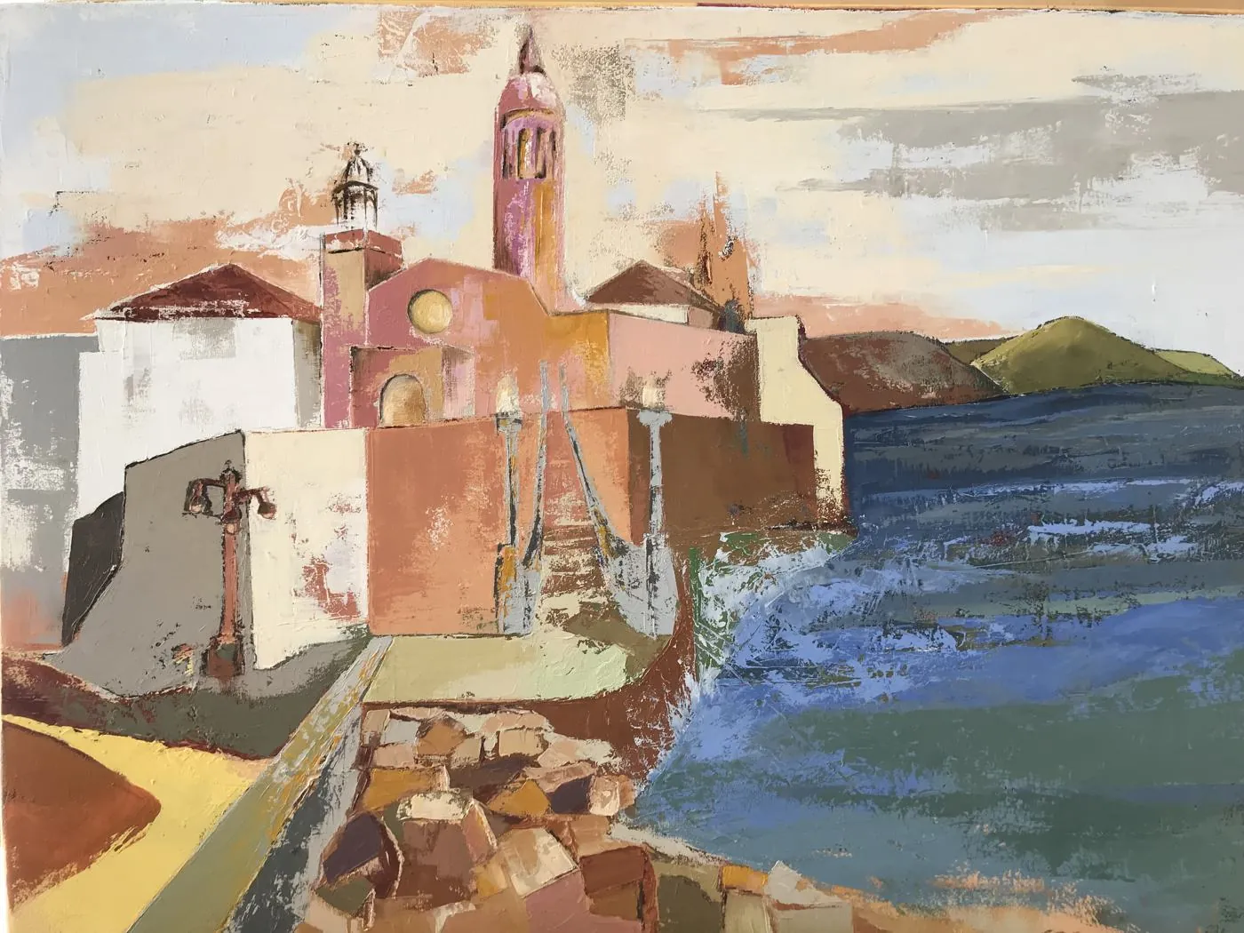 Eglise de Sitges, huile sur toile
