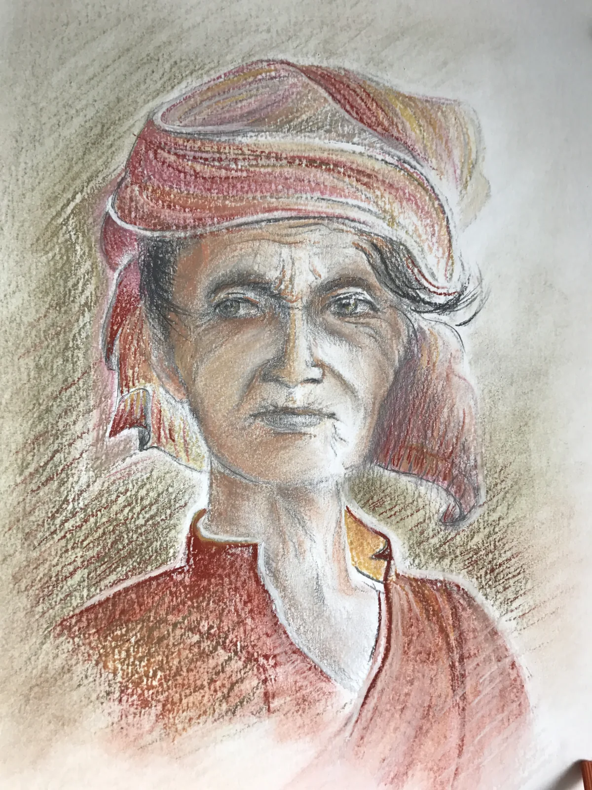 Femme du monde V, pastel sur papier