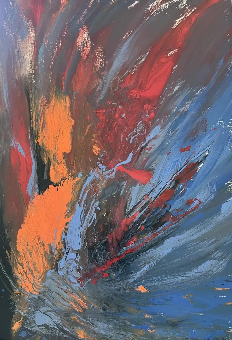 L'eau et le feu, peinture abstraite