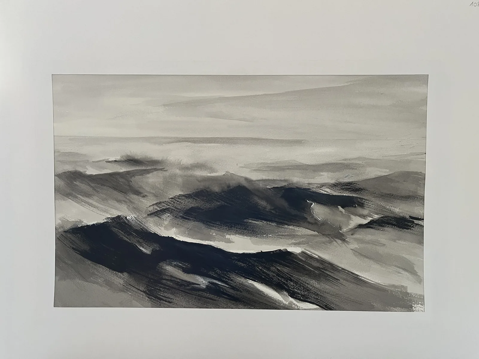 Mer, encre sur papier