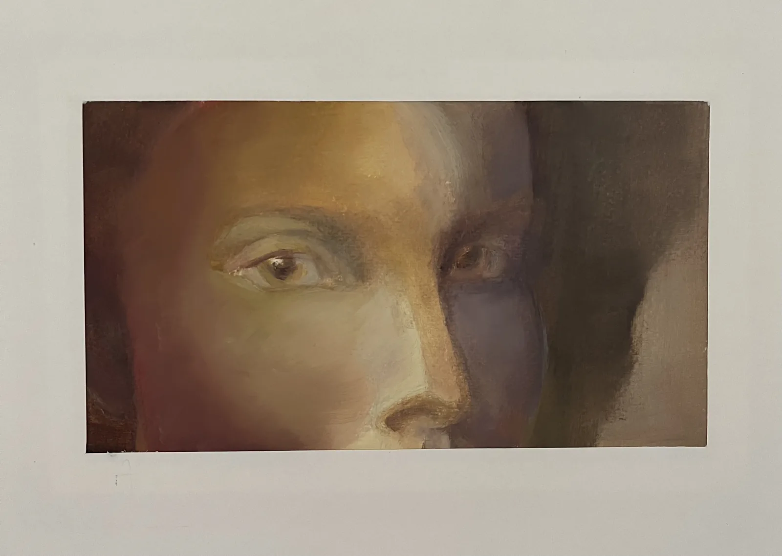 Regard, huile sur papier