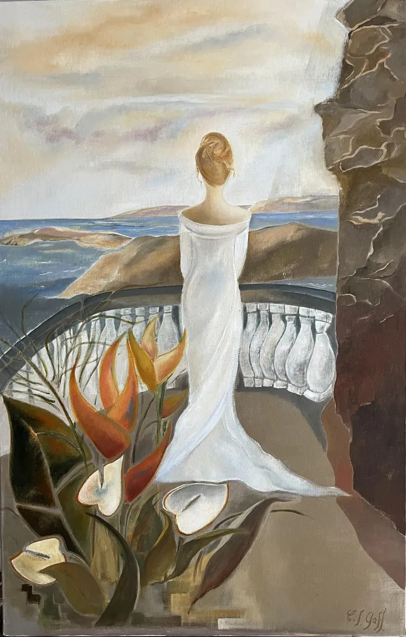 Reverie a Eze, huile sur toile
